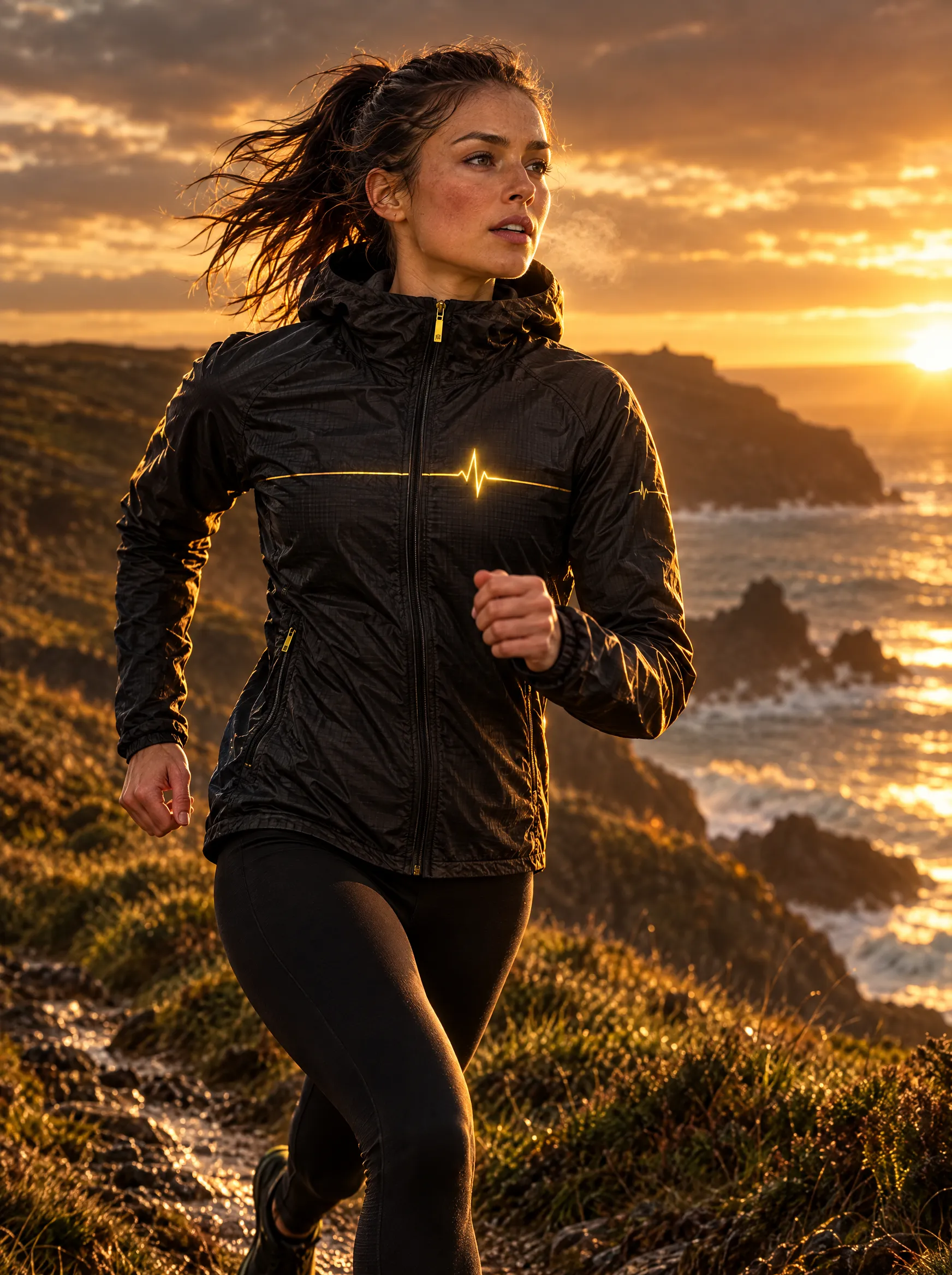 Dawn Run Shell worn by an athlete