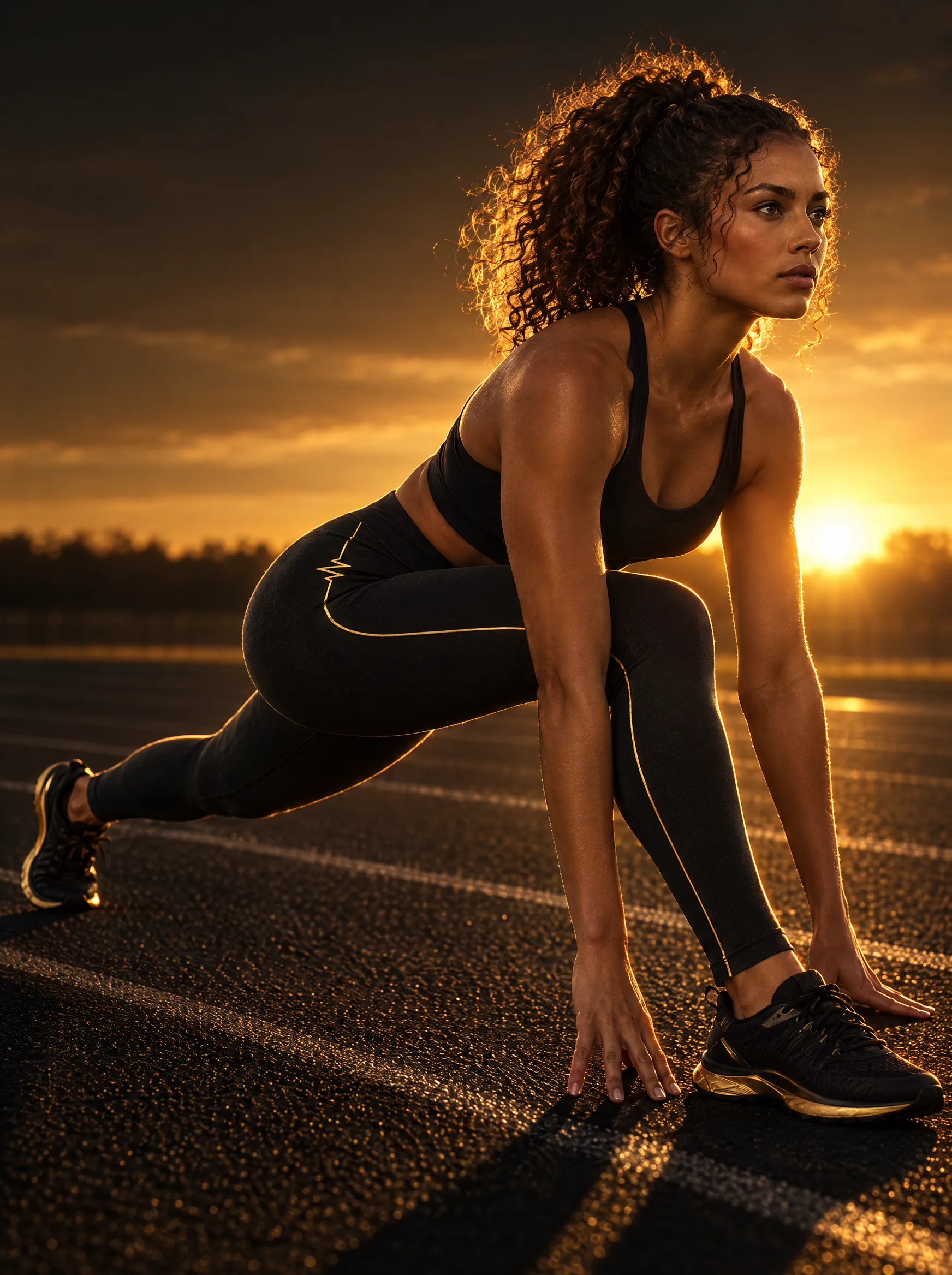 Podium 25" High-Rise Legging worn by an athlete