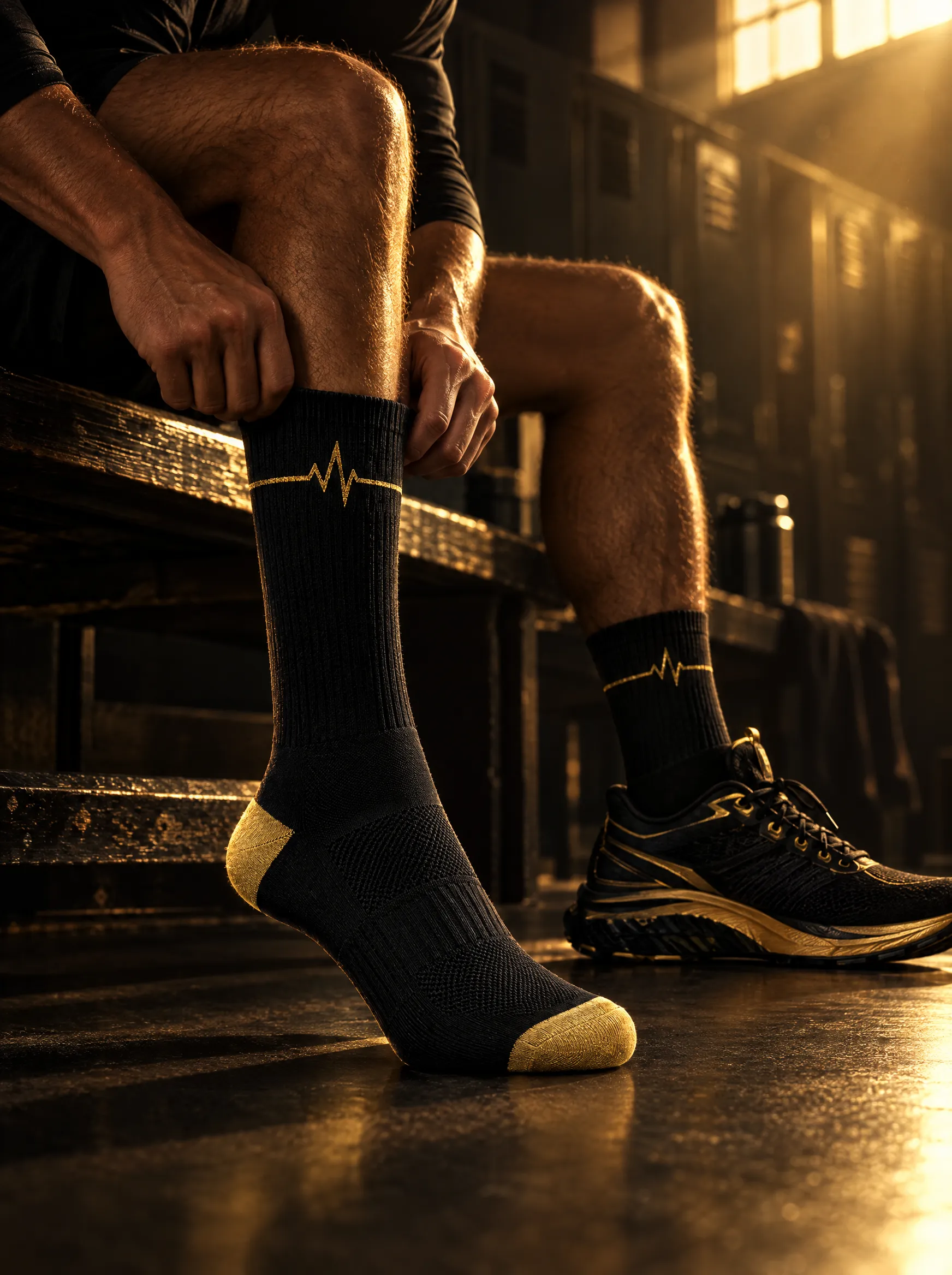 Pulse Crew Socks (3 Pack) worn by an athlete