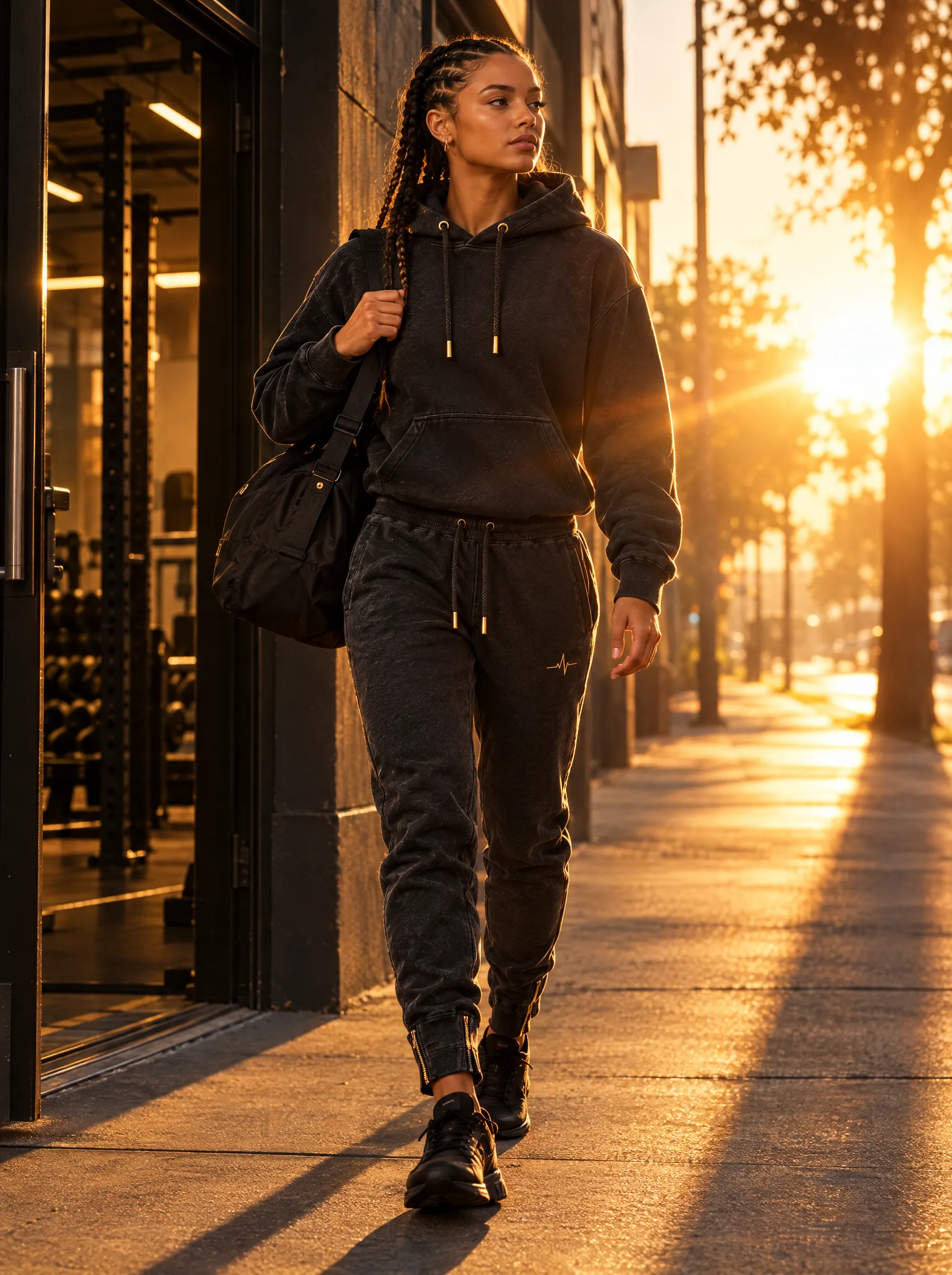 Rise Tapered Jogger worn by an athlete