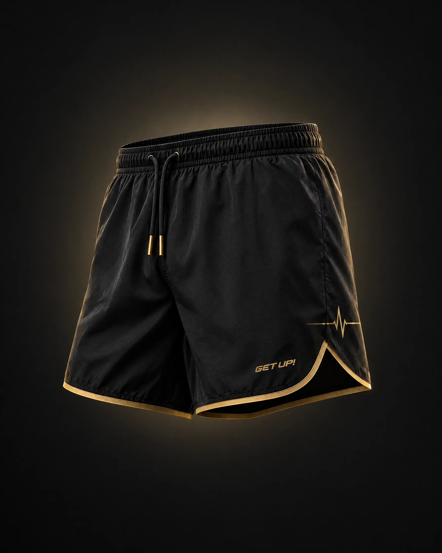 Dawn 5" Split Short in black and gold