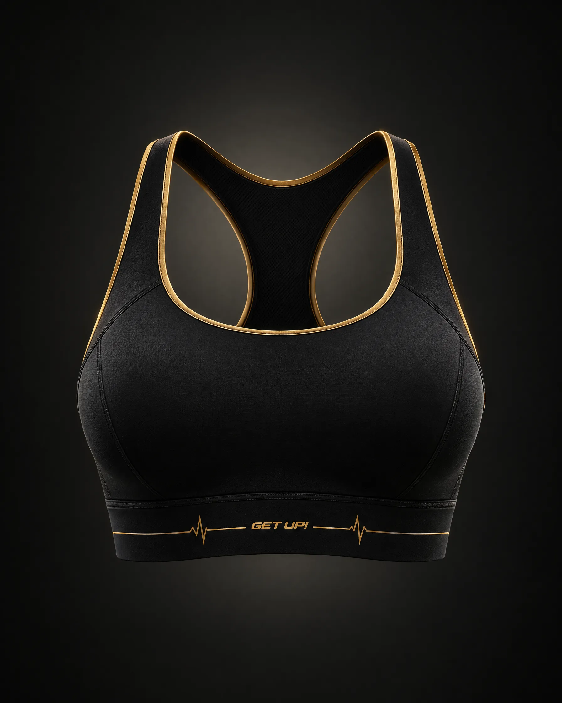 Podium Sculpt Bra in black and gold