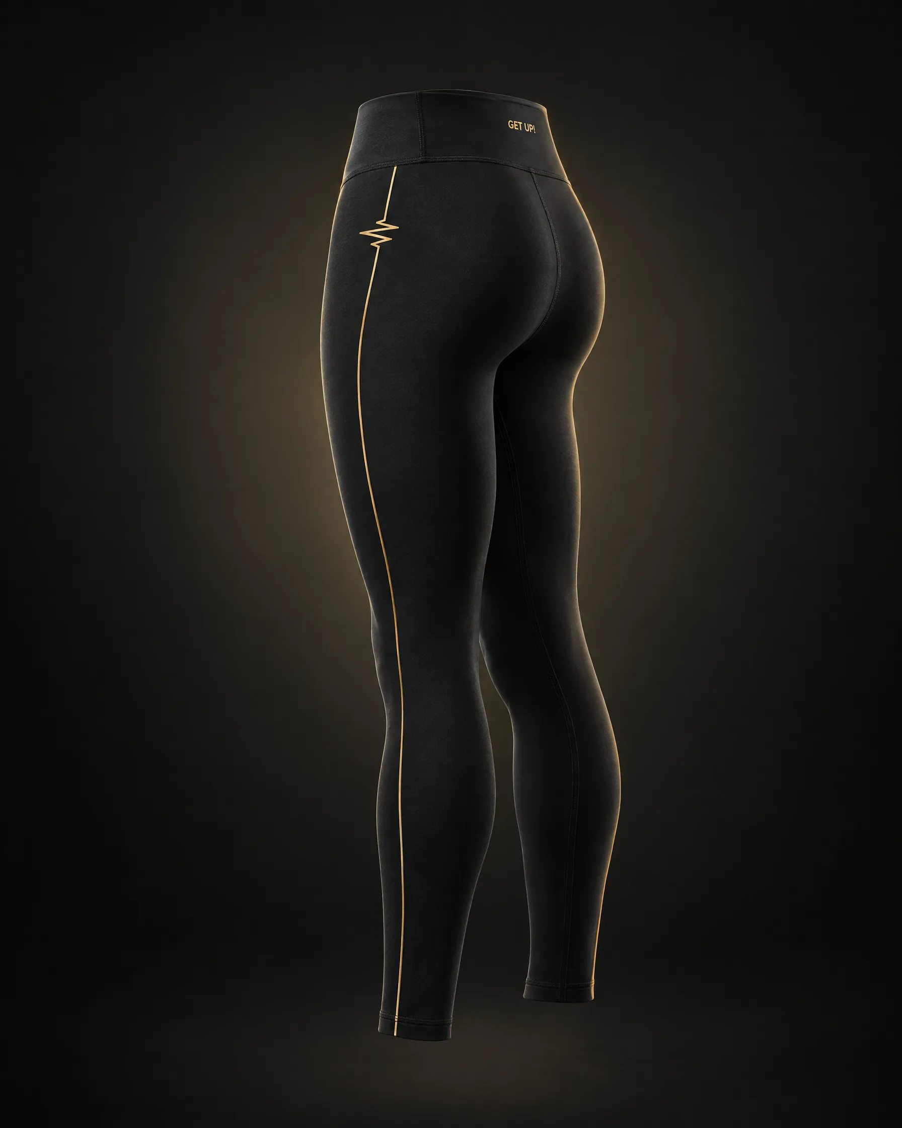 Podium 25" High-Rise Legging in black and gold