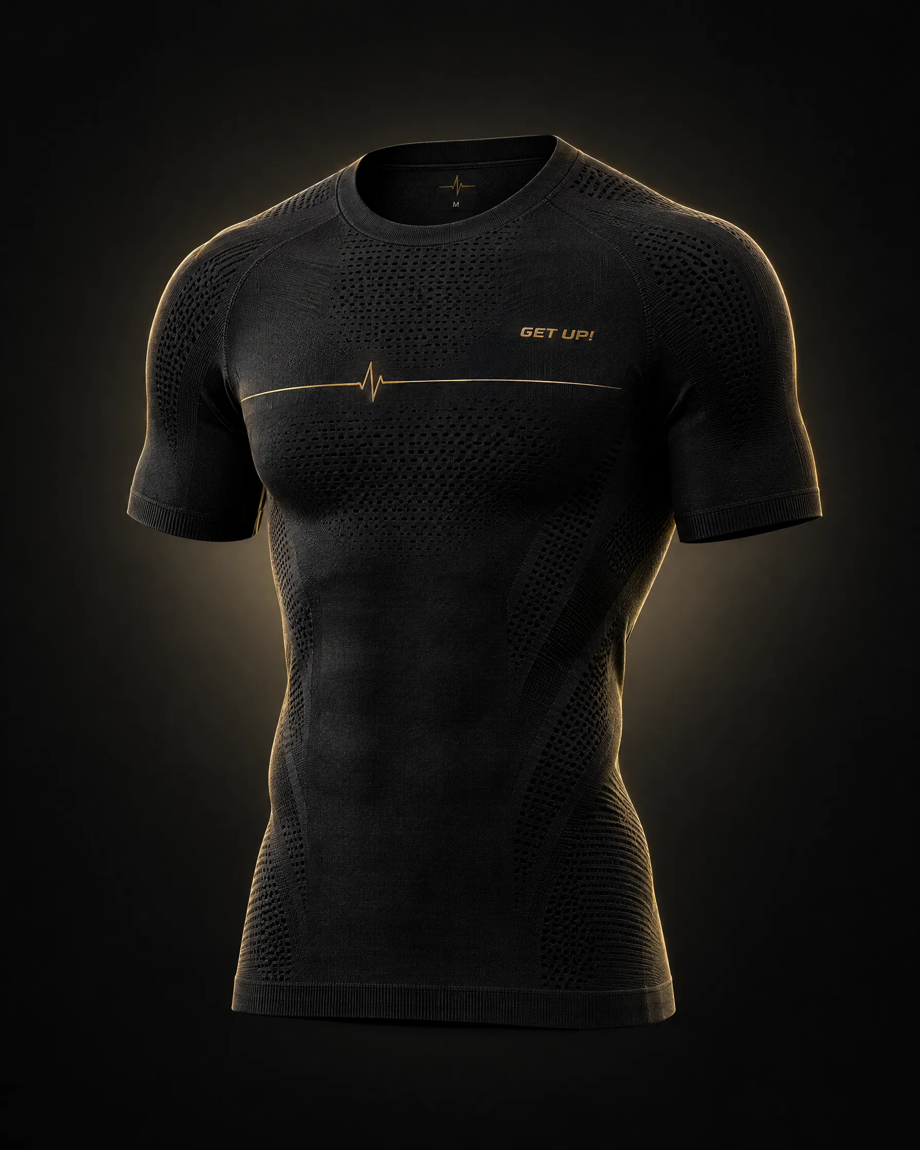 Podium Seamless Tee in black and gold