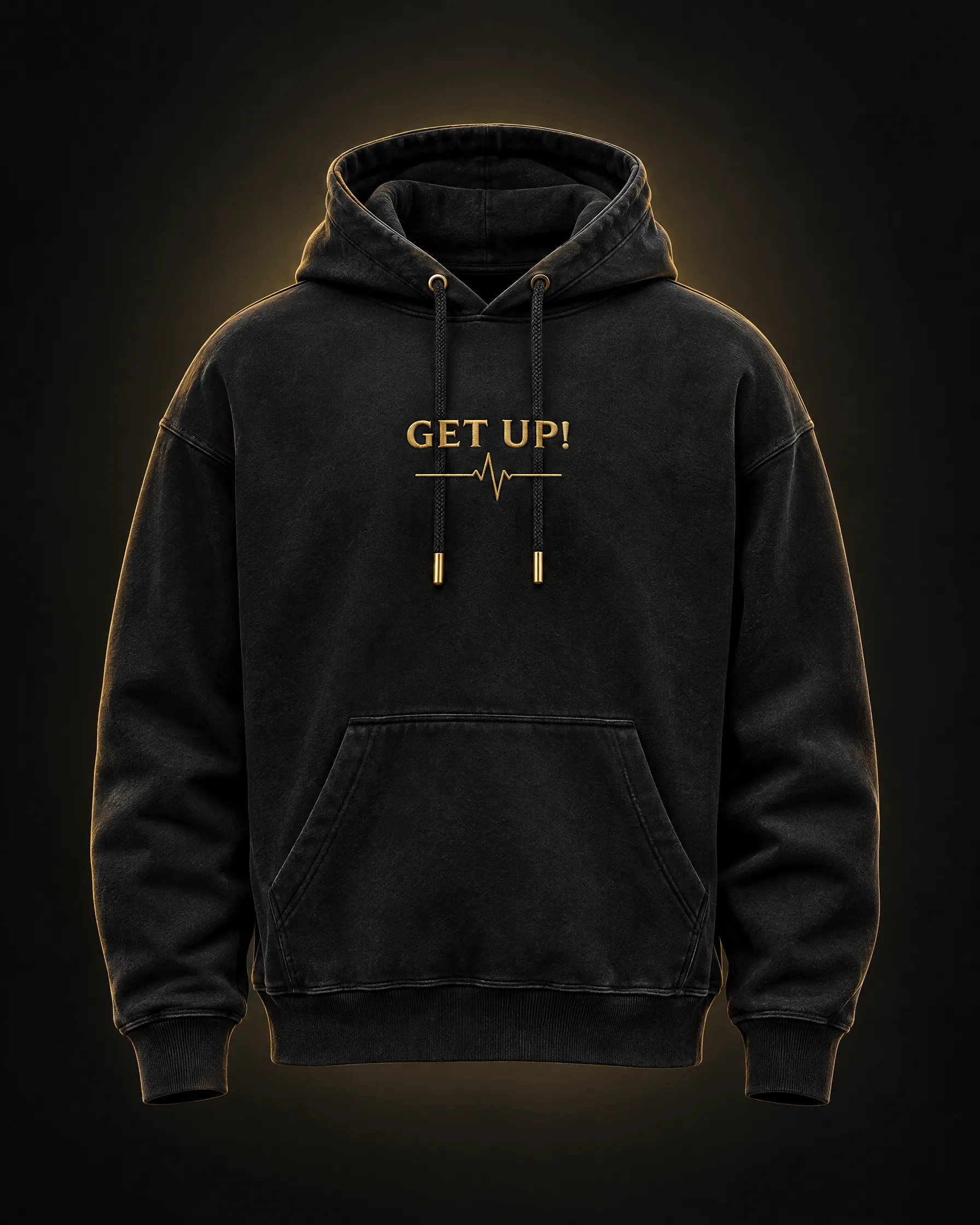 Rise Heavyweight Hoodie in black and gold